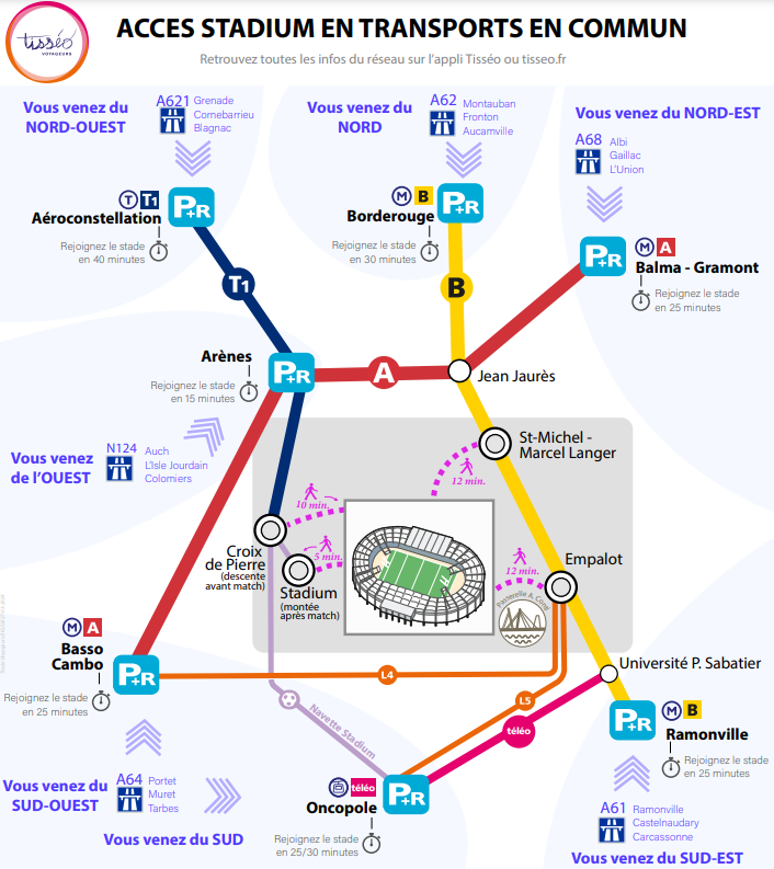 Stadium - Plan d'accès saison 24/25