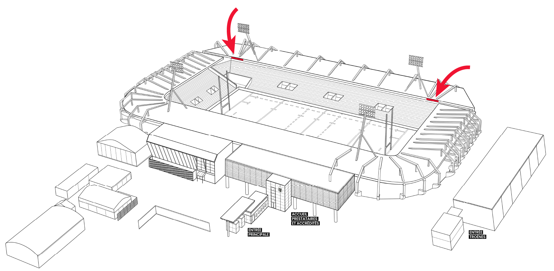 Plan du Stade Ernest-Wallon, Salons des Loges