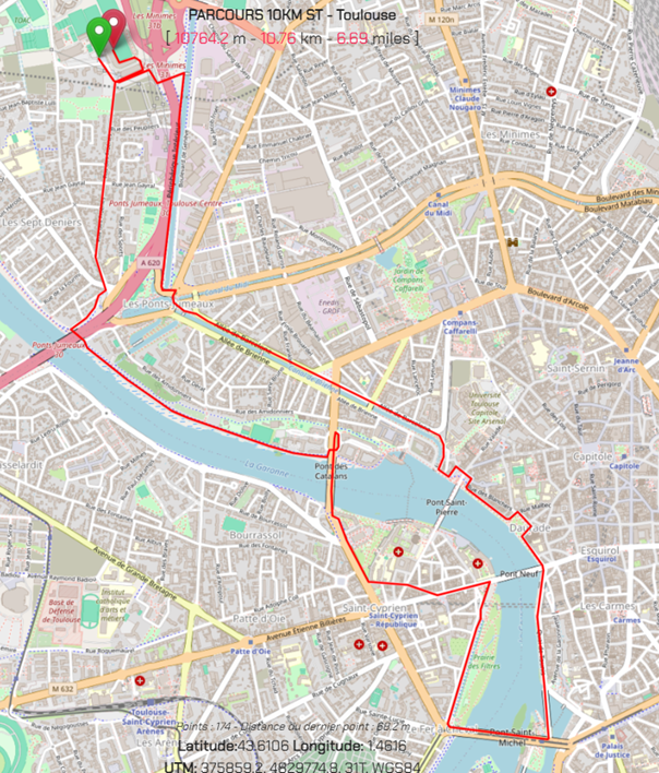 Les 10km du Stade, plan de la course