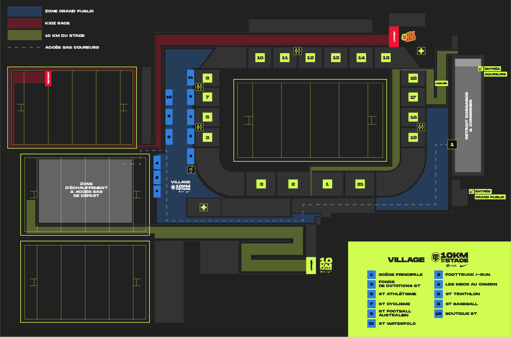 10km du Stade 2025 : le plan du site